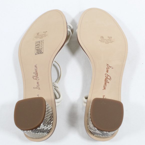 Sam Edelman Isle Leather Low-Heel Sandals - Beige 8.5M - Picture 4 of 5